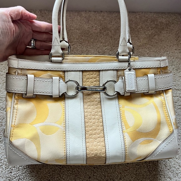 Coach Bags Coach Nwt Creamy Yellow Hand Bag Signature Series